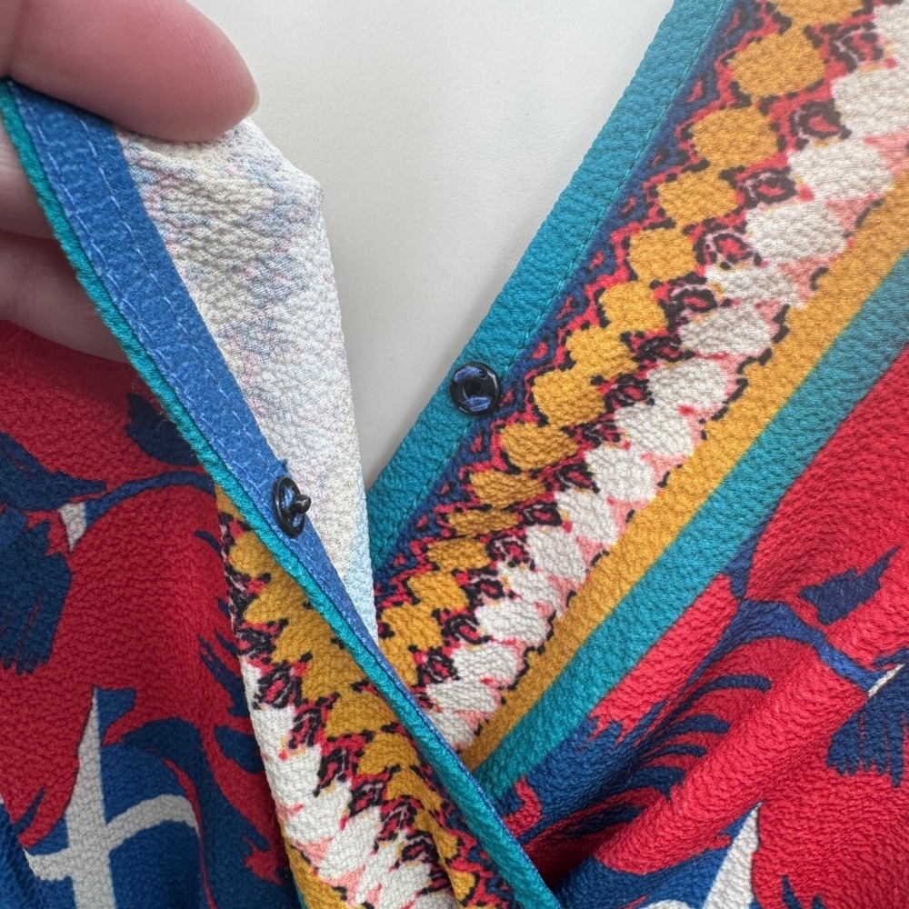 Flying Tomato Festival Maxi Dress XS Blue Floral Print Flare Sleeve Polyester - Picture 10 of 12